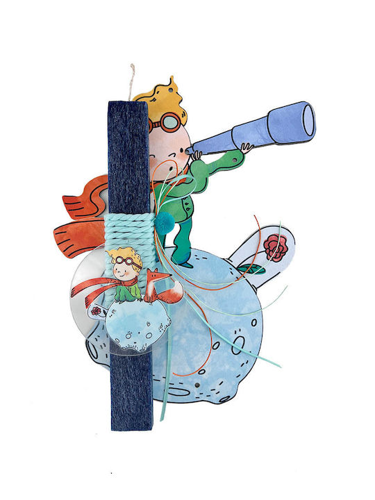 Easter Candle The Little Prince Flat Scented and Handmade Plexiglass Blue