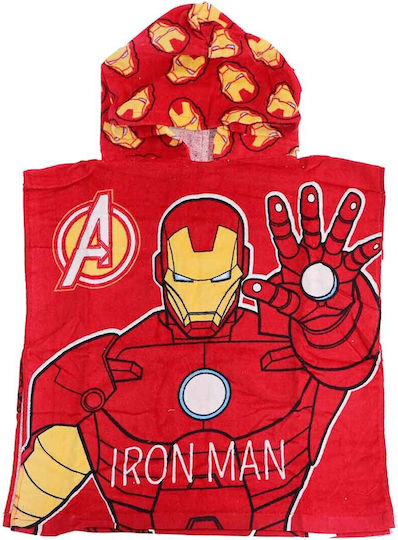 Marvel Avengers Ironman Kids' Beach Poncho 50x100cm Er1956 Red