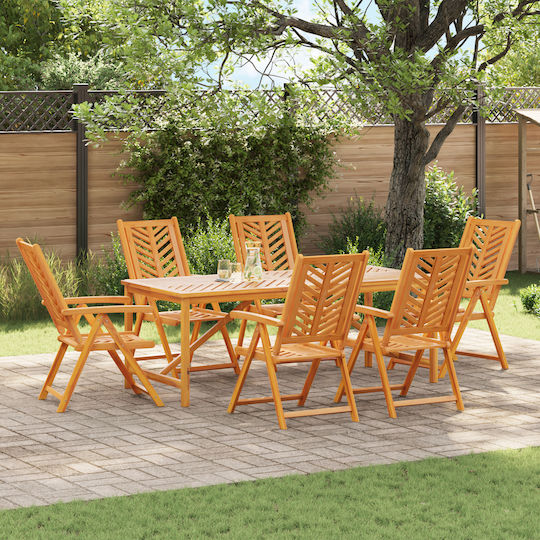 Garten- und Outdoor-Möbelsets Typsatz Speisesaal 7 Stück Braun