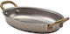Stainless Steel Platter with Brass Handles 37.5x26.5x4cm-gtsa