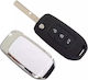 Foldable Car Key Shell with Blade with 3 Buttons for Renault