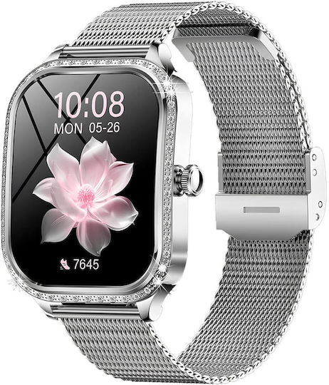 Microwear MK88 Smartwatch με Παλμογράφο (Silver Steel)