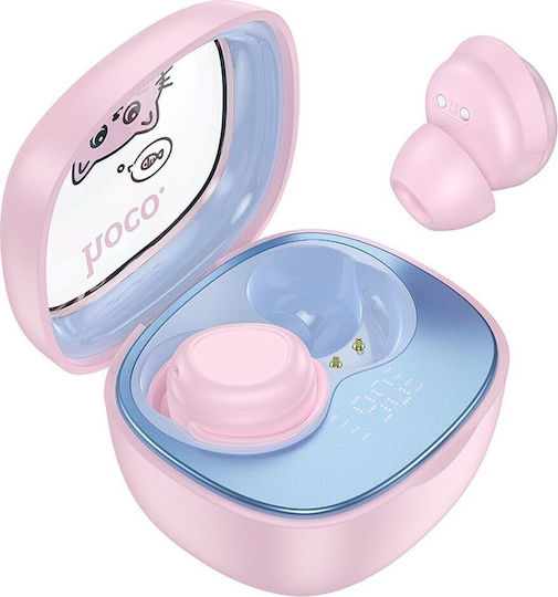 Hoco EW111 Kids In-ear Bluetooth Handsfree Ακουστικά με Θήκη Φόρτισης Ροζ