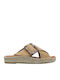 Women's Flat Sandals in Tabac Brown Color