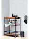 Wenko Wooden Kitchen Trolley 3 Tiers Brown 80x40x89.5cm