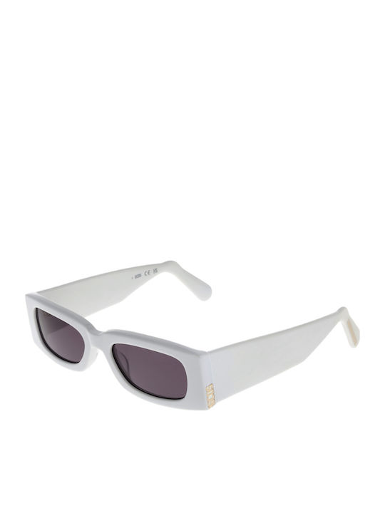 GCDS Unisex Sunglasses with White Frame and Gray Lens