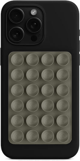 Techsuit Βάση Τηλεφώνου Sc-pad Βεντούζα Selfies Σιλικόνη Αυτοκόλλητη Βάση Ορθογώνιο Σχήμα Ανοιχτό Γκρι