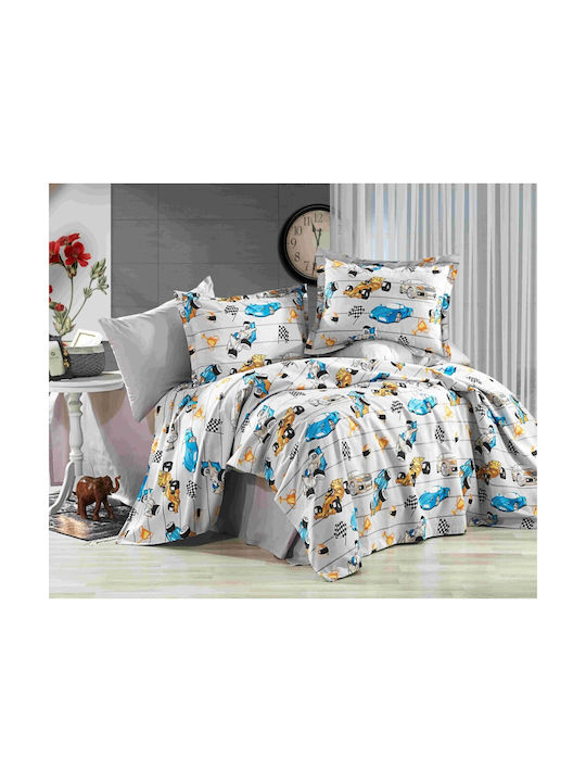 MayHome Set Kids Duvet Cover Semi-double with Pillowcase Cotton Gray 180x240cm