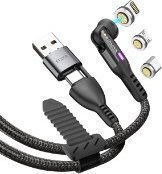 Statik Magnetisch / Geflochten USB zu Typ-C,TC-TC / Micro-USB / Blitzschlag Kabel Schwarz 2m (PUP-0520-6FT)