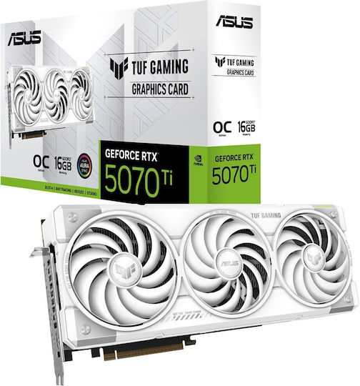 Asus GeForce RTX 5070 Ti 16GB GDDR7 Гейминг OC Бял Видеокарта