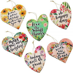 Floral Wooden Heart 12 x 12 cm Synchronia