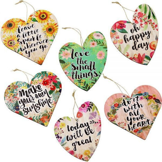 Florales Holzherz 12 x 12 cm Synchronia