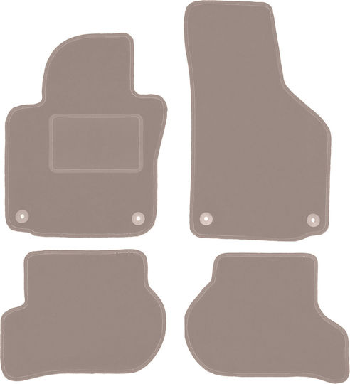 Beige Velvet Car Mats Volkswagen Scirocco III Coupe 2008-2017