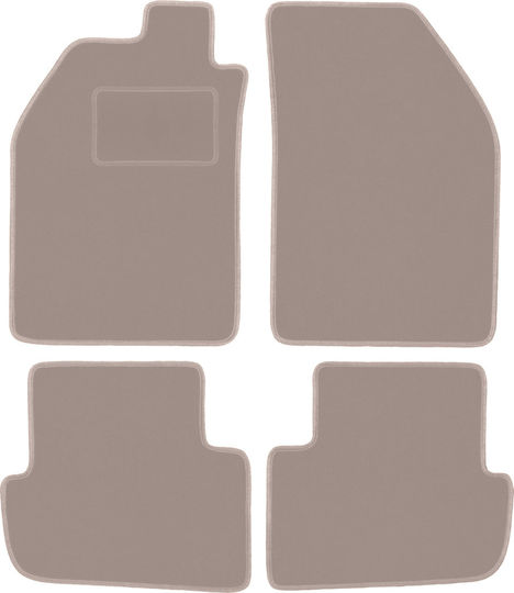 Beige Velvet Floor Mats Saab 9000 Sedan 1984-1991