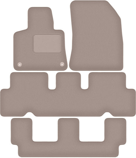 Beige Samt Fußmatten Citroen C4 Grand Spacetourer 7-Sitzer 2013-2021