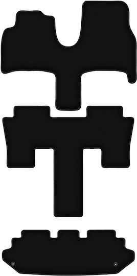 Covorașe de podea din catifea neagră basic Peugeot 807 7 locuri 2002-2014