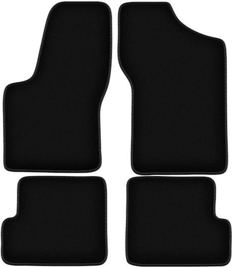 Covorașe de podea din catifea neagră basic Fiat Seicento Hatchback 1998-2010