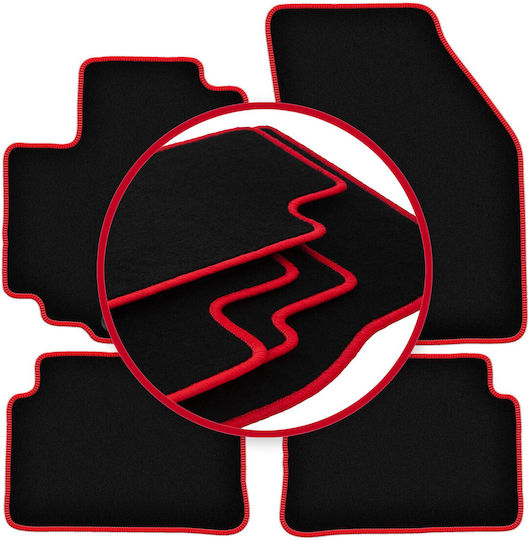 Carlux Red Car Mats Nissan Pixo Hatchback 2008-2013