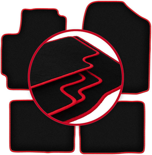Carlux Red Car Mats for Daihatsu Sirion III M300 Hatchback 2004-2010