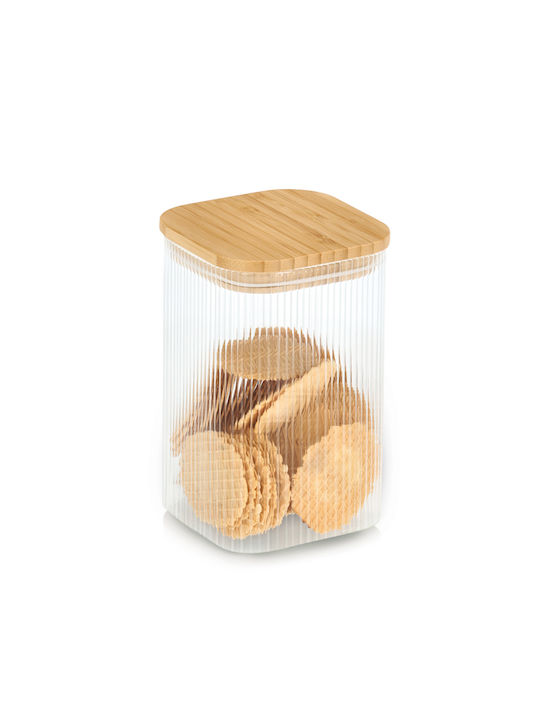 Vase General Use with Airtight Lid Glass Transparent 1150ml