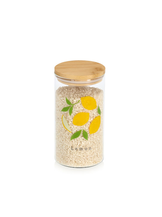 Vase General Use with Airtight Lid Glass Transparent 850ml