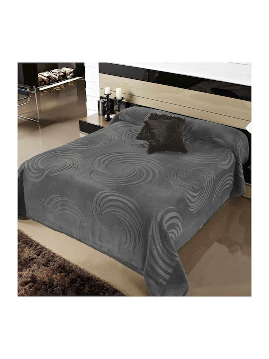 Linea Home Velvet Blanket Super King Size 220x240cm Grey