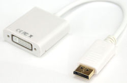 Adaptor Vcom DisplayPort M la DVI F Alb Adaptor Vcom DisplayPort M la DVI F Alb