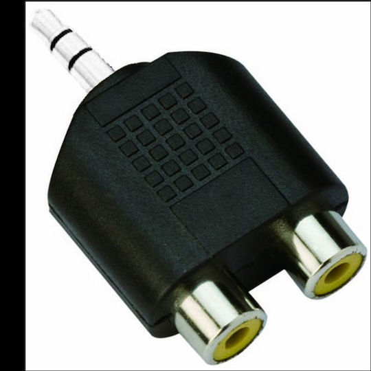 Adaptor Vcom Ca501 3.5mm Jack M la 2x RCA Chinch F Negru