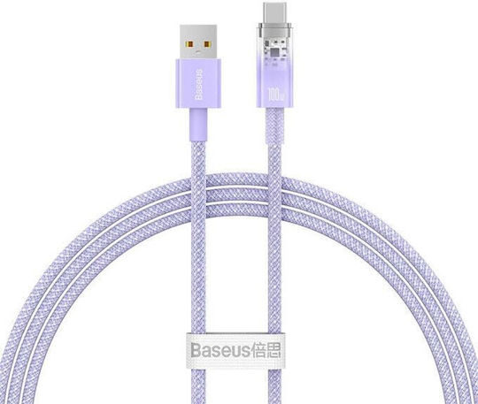Baseus Explorer Cable Cats010405 Usb A M To Usb C M 1m 100w Purple