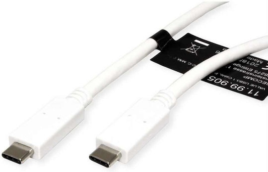 Roline USB 3.1 Cable USB-C Male - USB-C PD White 1m