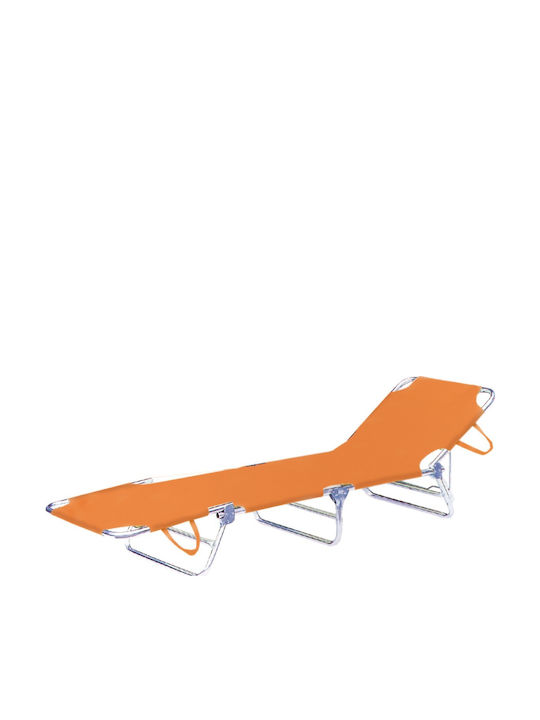 Liegestuhl Aluminium Orange 190x57x25cm.