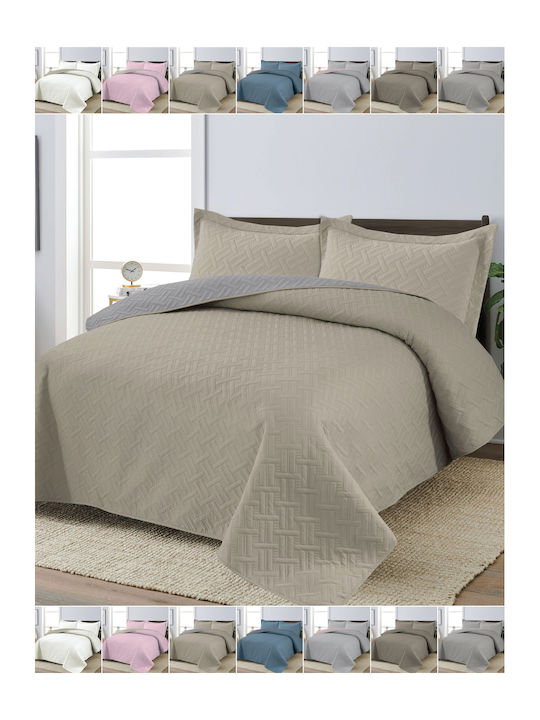 Casa Colori Set Coverlet Single Beige 160x240cm...