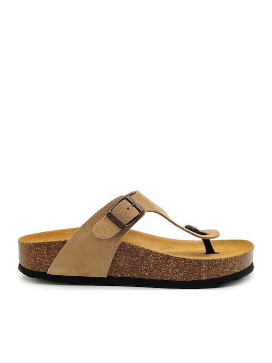 Plakton Leather Women's Flat Sandals Fango