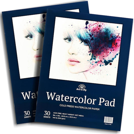 2 Drawing Pads Watercolor Paper 30 Sheets Each Set de Colorat 30x23cm