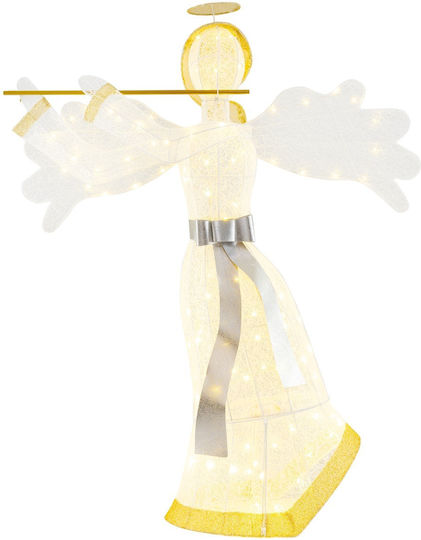 Costway Costway Illuminated Christmas Angel 100 LED Lights 3D Decorative Angel Figure Cm24919de