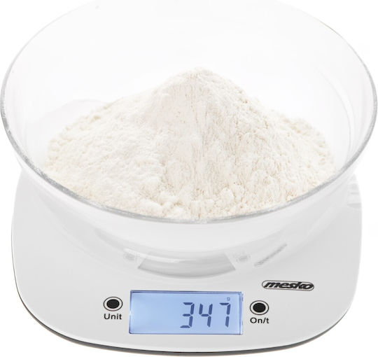 Mesko Digital Kitchen Scale with Bucket up to 5kg White
