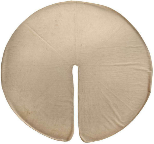 Weihnachtsbaumrock Stoff Beige mit Samttextur Ψάθινη Φ90εκ.