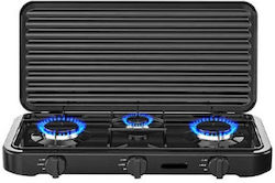 Hoomei Countertop Gas Burner Triple Black Hoomei Countertop Gas Burner Triple Black