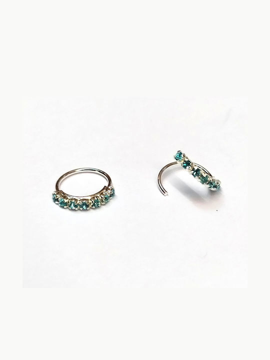 Amalfi Accessories Silver Light Blue Nose Hoop Piercing Earring