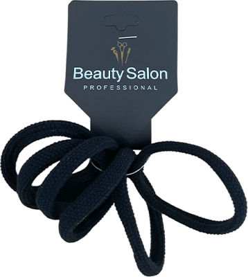 Beauty Salon Λάστιχακια Μαλλιών Μαύρα Σετ 6τμχ
