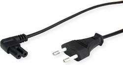 Захранващ кабел Roline 19.99.2088 от Schuko M към IEC320 C7 F, ъглов 90 градуса, черен, 1.8 м