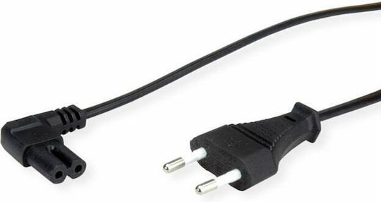 Захранващ кабел Roline 19.99.2088 от Schuko M към IEC320 C7 F, ъглов 90 градуса, черен, 1.8 м