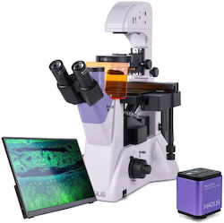 Fluorescent Trinocular Inverted Digital Microscope Magus Lum Vd500 Lcd 100-400x Optical Magnification 30mm Eyepiece Tube Diameter Halogen Fluorescent Illumination Magus Chd40 Digital Camera Magus Mcd40 Lcd Monitor