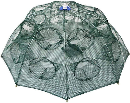 Telescopic Umbrella-Shaped Fish Trap with 16 Holes