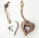 Heart Pierced Thick 6cm Cord Bead White 1pc