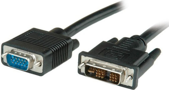 Roline DVI Cable M To VGA M Length 3m Black