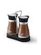 Salt and Pepper Set Inox with Stand 2pcs
