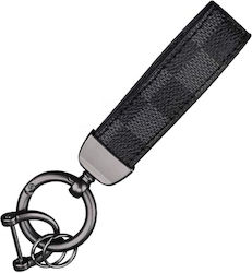 Breloc din piele și oțel zincat Luvlu, rotație 360 de grade, anti-pierdere, inel D, 2 inele mici, șurubelniță, pentru bărbați și femei, negru Breloc din piele și oțel zincat Luvlu, rotație 360 de grade, anti-pierdere, inel D, 2 inele mici, șurubelniță, pentru bărbați și femei, negru