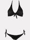 Set Bikini mit Abnehmbarer Verstärkung Schwarz