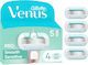 Venus Smooth Резервни глави с 5 остриета и лубр...